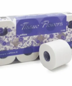 Tualettpaber Tissue Flowers KIIRSULAV, 3 kihiline, 30 m. rullis, 8 rulli pakis, 9 pakki plokis